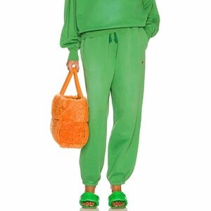 Acne Studios faded green appliqué cotton jersey track pant sweatpants